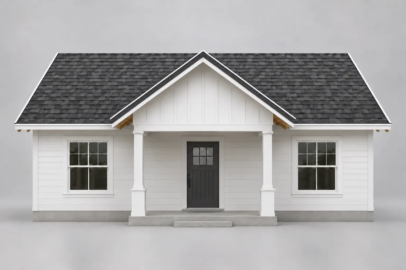 Gable roof with architectural shingles installed